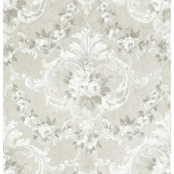 Show details for This Old Hudson Timeless Grey Rose Damask Wallpaper