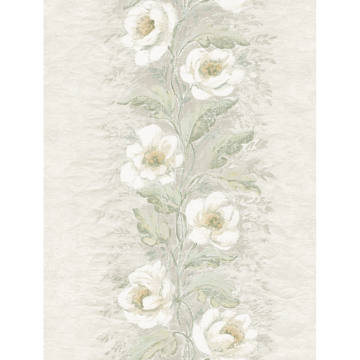 Show details for Dutch Garland Timeless Grey Gardenia Stripe Wallpaper