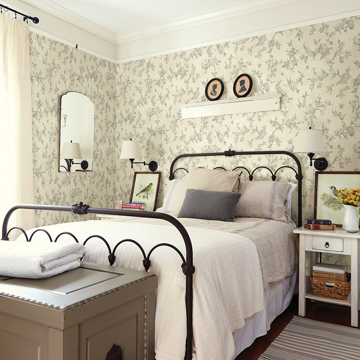 Show details for French Nightingale Brown Trail Wallpaper