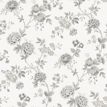 Picture of Chrysanthemum Grey Jacobean Wallpaper