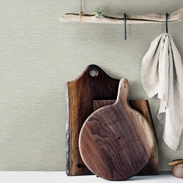 Show details for Gump Seafoam Faux Grasscloth Wallpaper