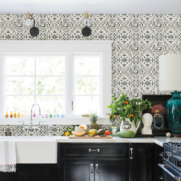 Show details for Sonoma Black Spanish Tile Wallpaper