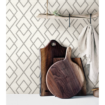 Show details for Blaze Grey Trellis Wallpaper