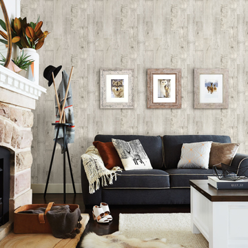 Show details for Chebacco Light Grey Wooden Planks Wallpaper