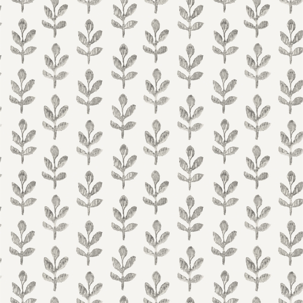 Picture of Whiskers Dark Grey Leaf Wallpaper