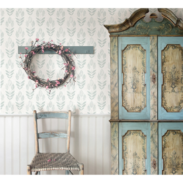 Show details for Garland Teal Block Tulip Wallpaper