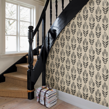 Show details for Garland Black Block Tulip Wallpaper