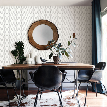 Show details for Bison Dark Grey Herringbone Wallpaper