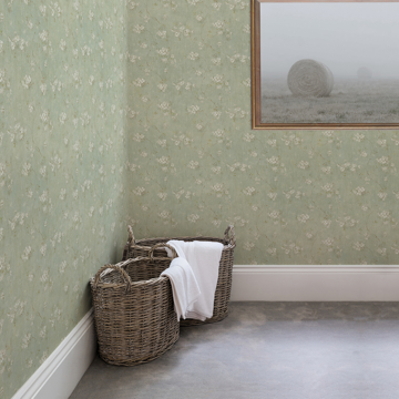Show details for Braham Aqua Floral Trail Wallpaper