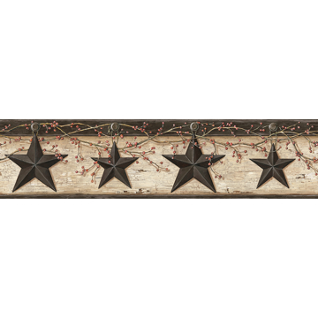 Picture of Ennis Charcoal Rustic Barn Star Border