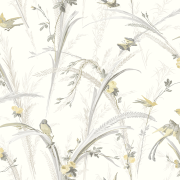 Show details for Meadowlark Yellow Botanical Wallpaper
