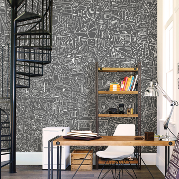 Picture of BKLYN Navy Yard Grey Wall Mural