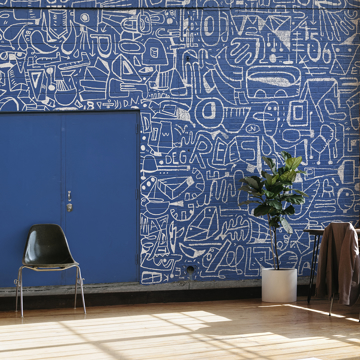 Show details for Bushwick BKLYN Blue Wall Mural