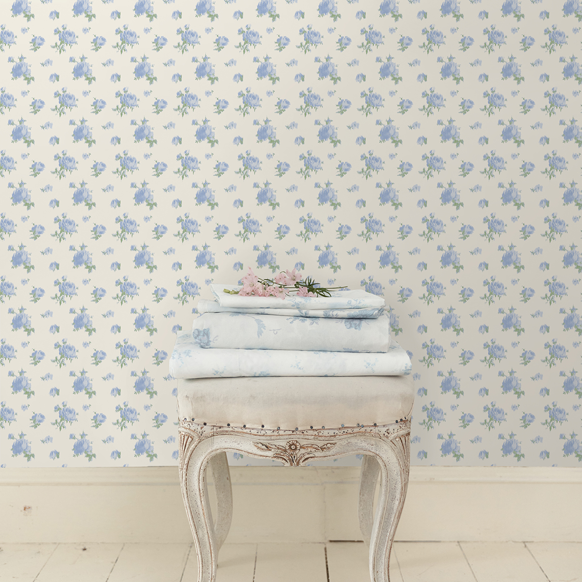 AST4107 - Ikat Rose Blue Small Print Wallpaper - by A-Street Prints