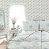 Picture of Ikat Rose Blue Small Print Wallpaper