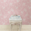 Picture of Chandelier Gates Pink Floral Drape Wallpaper