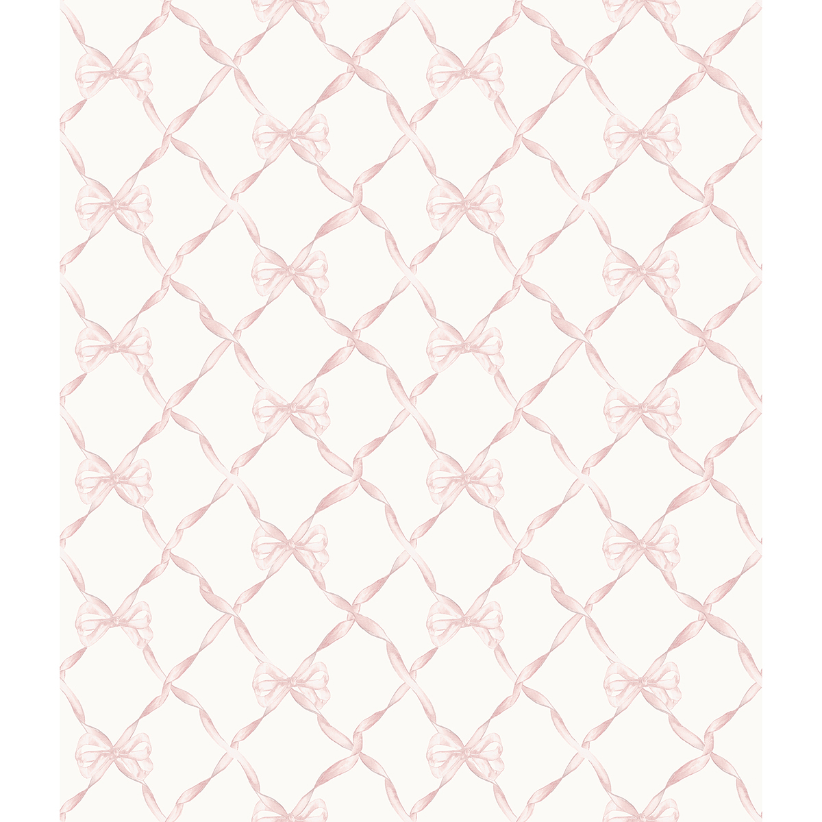 AST4114 - Baby Bow Light Pink Ribbon Trellis Wallpaper - by A-Street Prints