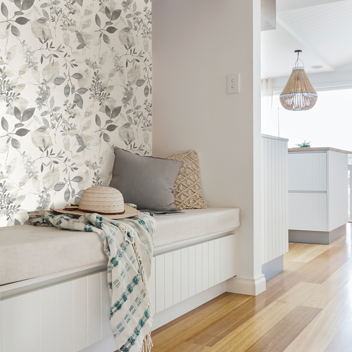 NUS3144 Grey Breezy Peel and Stick Wallpaper by NuWallpaper