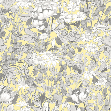 Show details for Yellow Toile Foliage Peel and Stick Wallpaper