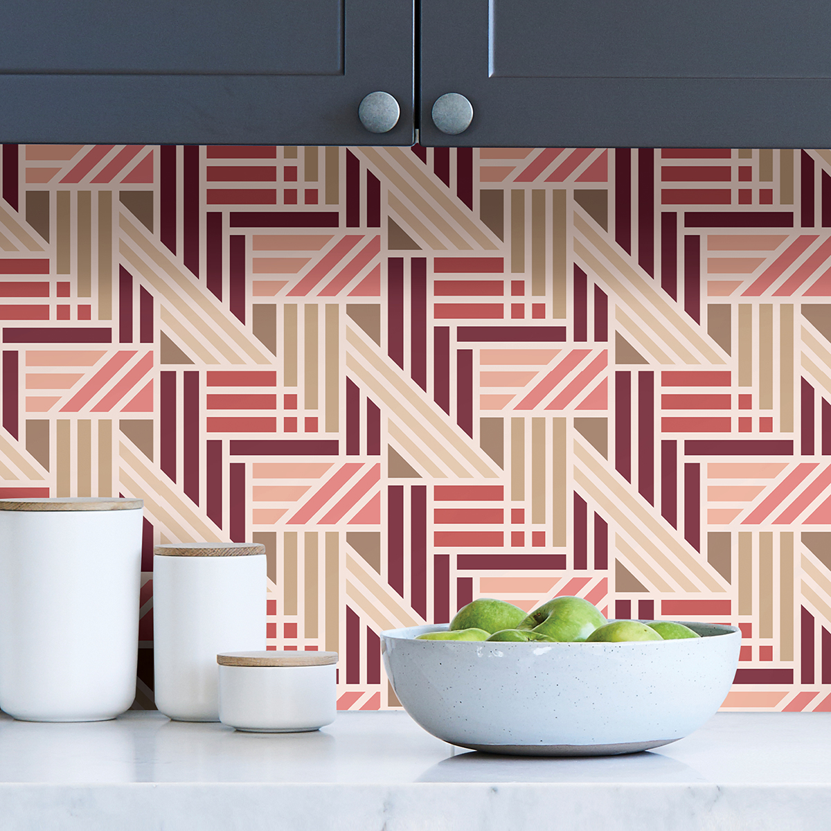 VBS4022 Pink Geo Medallion Peel and Stick Wallpaper by Vera Bradley NuWallpaper