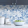 Picture of Blue Toile Foliage Peel and Stick Wallpaper