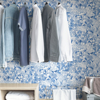 Picture of Blue Toile Foliage Peel and Stick Wallpaper