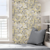 Picture of Yellow Toile Foliage Peel and Stick Wallpaper