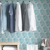 Picture of Aqua Foxwood Meadow Peel and Stick Wallpaper
