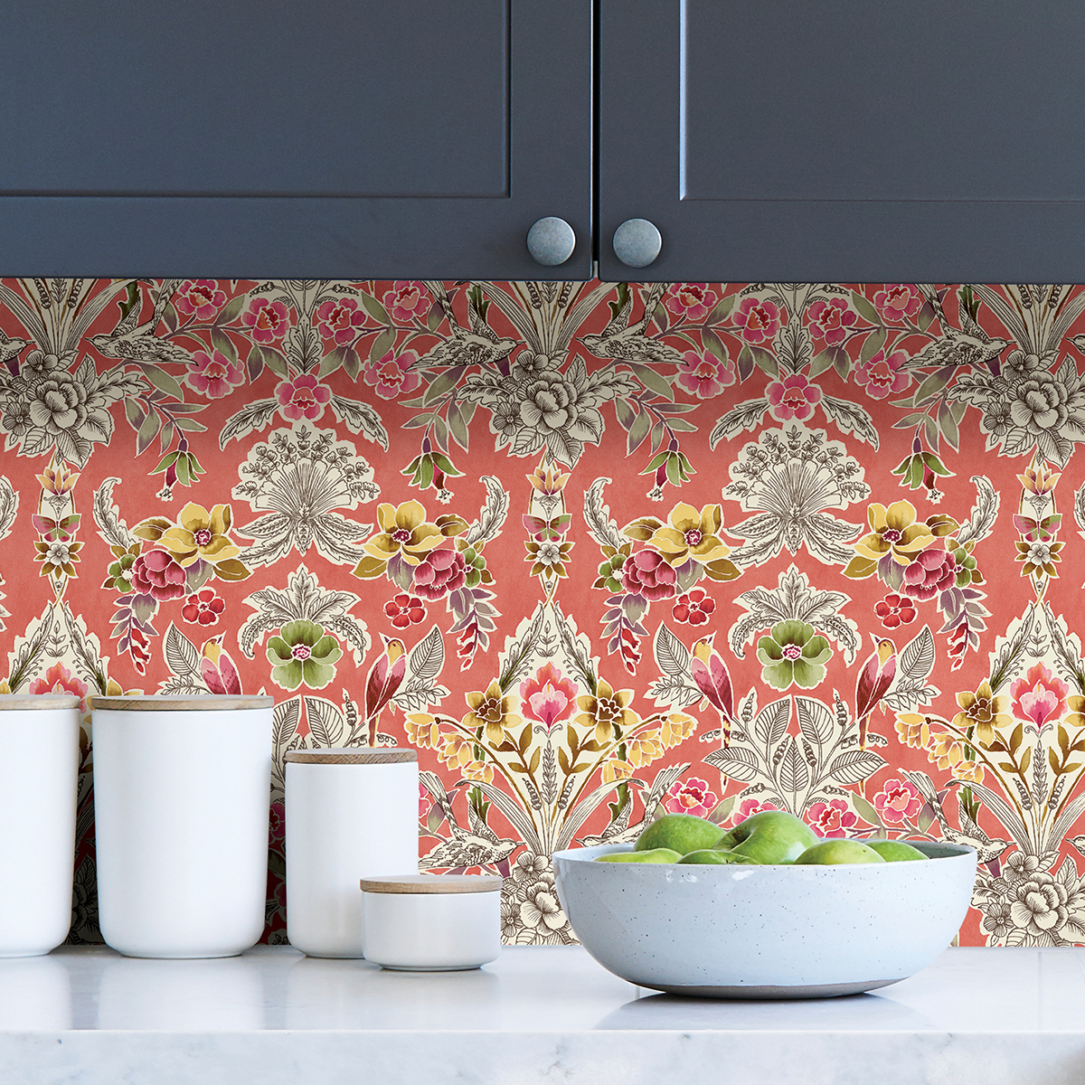 NUS4049 Peach Summer Love Peel and Stick Wallpaper by NuWallpaper