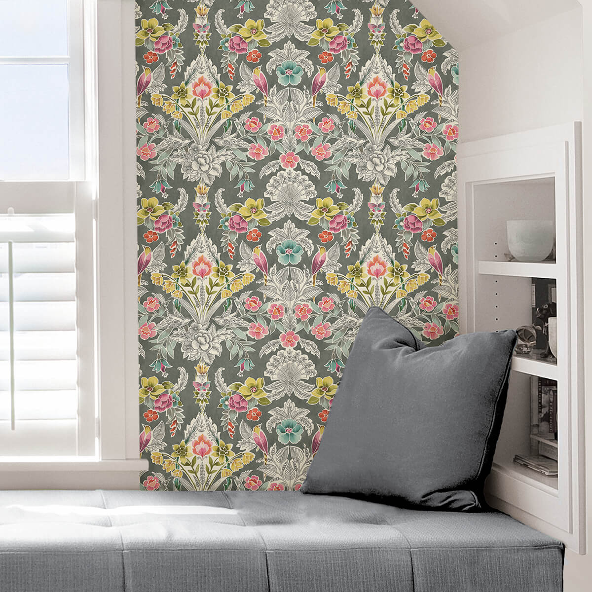 NUS4050 - Grey Summer Love Peel and Stick Wallpaper - by NuWallpaper