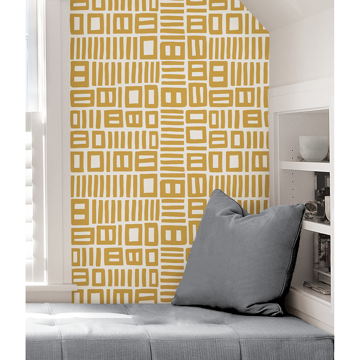 BPS4056 - Yellow Traverse Peel and Stick Wallpaper - by Black Pepper