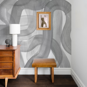 Show details for Waves Grey Wall Mural by Karen J. Revis
