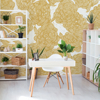 Picture of Roses Ochre Wall Mural by Karen J. Revis