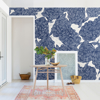 Picture of Roses Indigo Wall Mural by Karen J. Revis