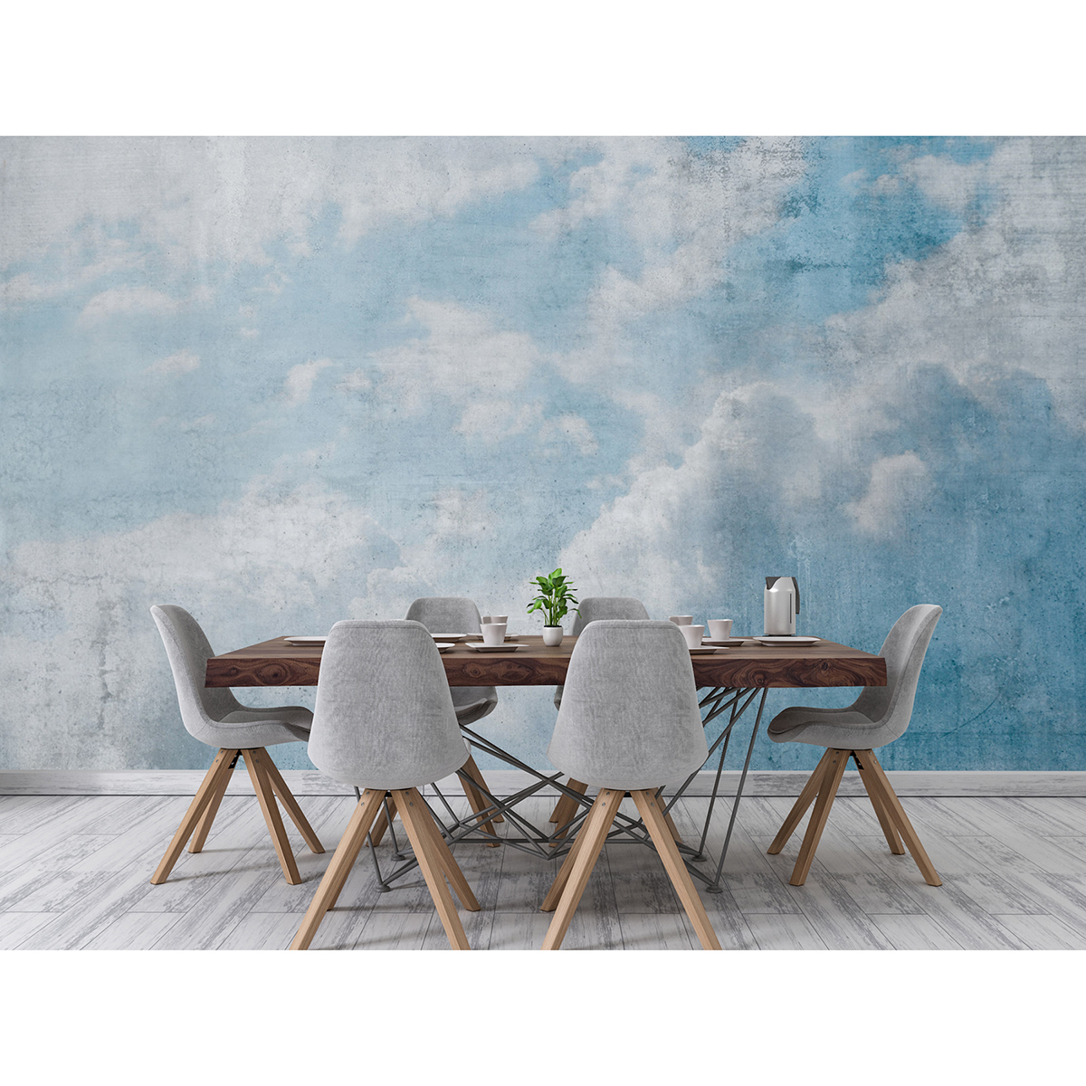 MS-5-0373 - Blue Clouds Abstract Wall Mural - by Dimex