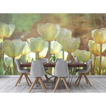 Show details for White Tulips Abstract Wall Mural