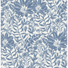 Picture of Blue Foliole Peel and Stick Wallpaper