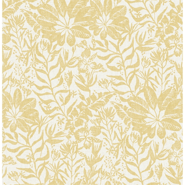 Picture of Yellow Foliole Peel and Stick Wallpaper