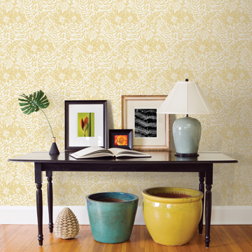 Show details for Yellow Foliole Peel and Stick Wallpaper