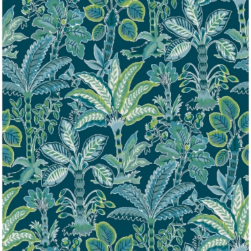 Picture of Teal Kapok Peel and Stick Wallpaper