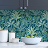 Picture of Teal Kapok Peel and Stick Wallpaper