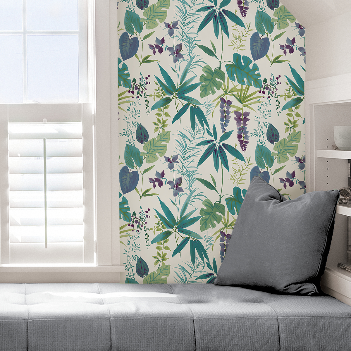 NUS4006 - Teal Maldives Peel and Stick Wallpaper - by NuWallpaper