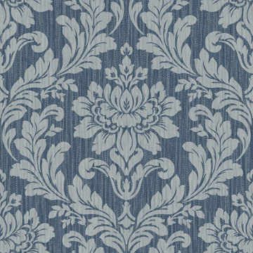 Show details for Galois Blue Damask Wallpaper