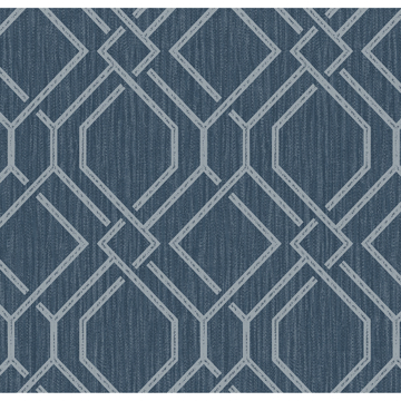 Show details for Frege Blue Trellis Wallpaper