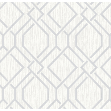 Show details for Frege Silver Trellis Wallpaper