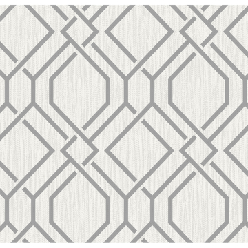 Show details for Frege Grey Trellis Wallpaper