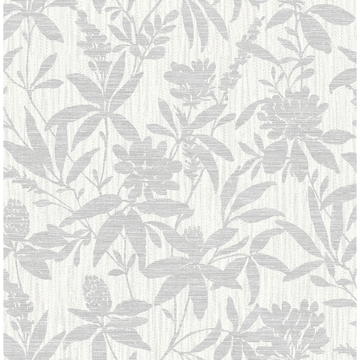 Show details for Riemann Silver Floral Wallpaper