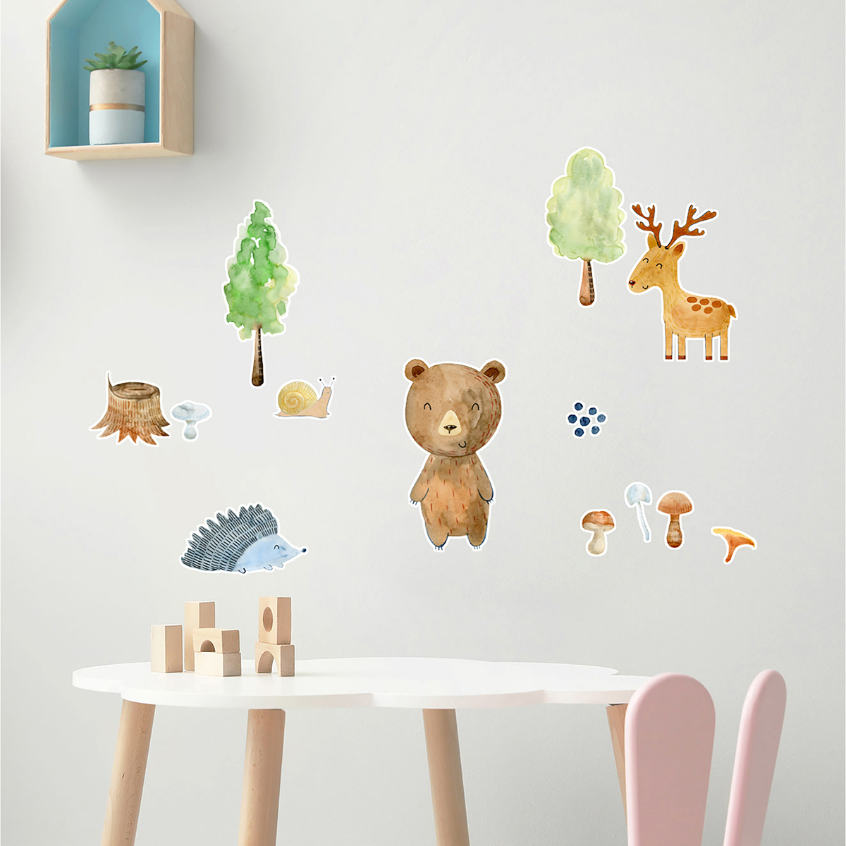 CR18115R Watercolor Forest Wall Stickers by Crearreda