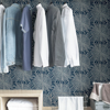 Picture of Navy Sunburst Peel and Stick Wallpaper