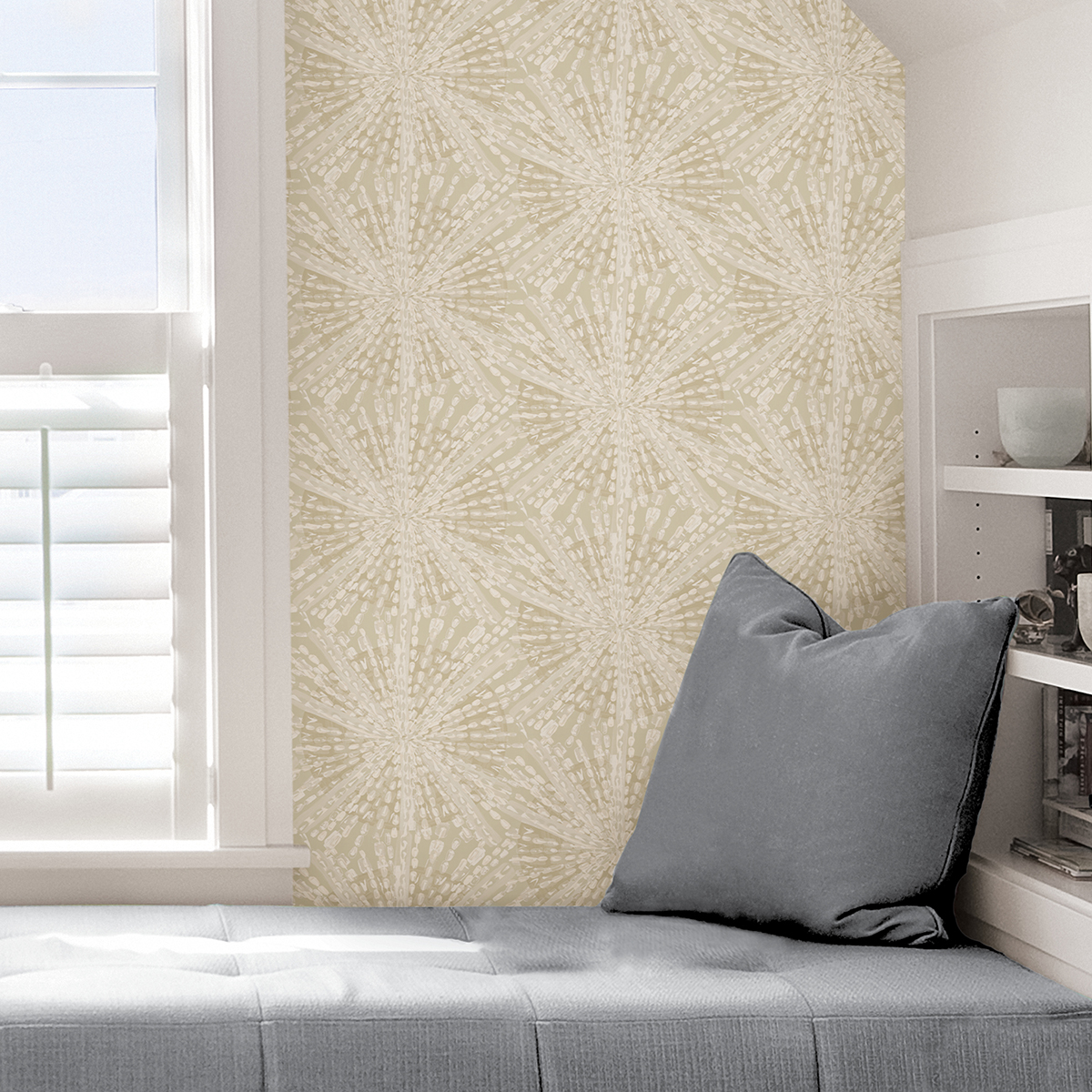 LLS4119 - Soft Gold Sunburst Peel and Stick Wallpaper - by Lili